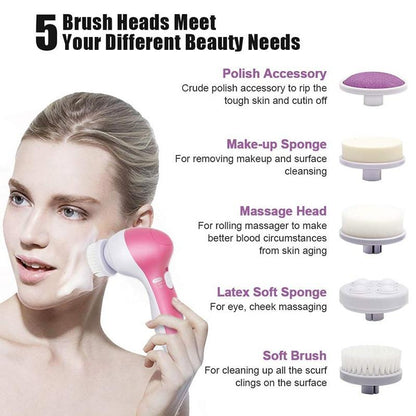 5-in-1 Face Cleansing & Massage Brush Set