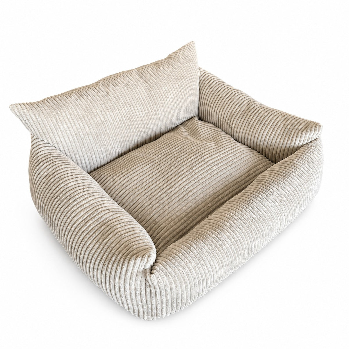Lodie Corduroy Dog Sofa with Removable Cover – Cloud Grey, S
