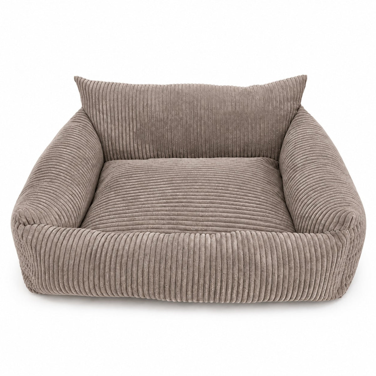 Lodie Corduroy Dog Sofa with Removable Cover – Hazelnut Taupe, M
