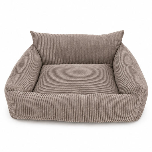 Lodie Corduroy Memory Foam Dog Sofa – Hazelnut Taupe, S
