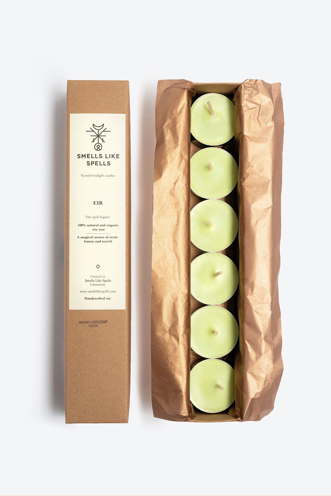 set of scented tealight candles with fresh herbal and citrus fragrance