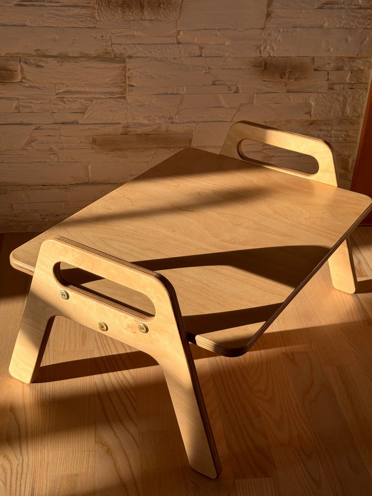 Wooden Kids Floor Table - Montessori Toddler Activity Table