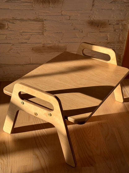 Wooden Kids Floor Table - Montessori Toddler Activity Table
