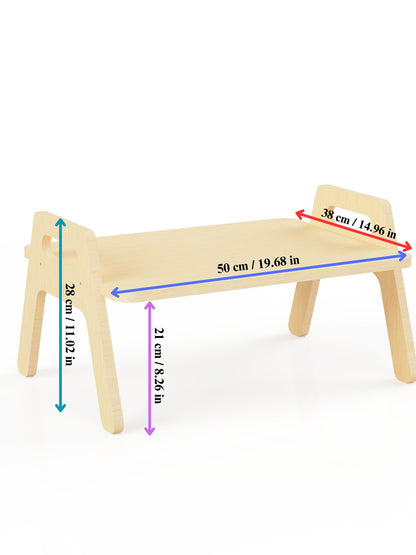 Wooden Kids Floor Table - Montessori Toddler Activity Table