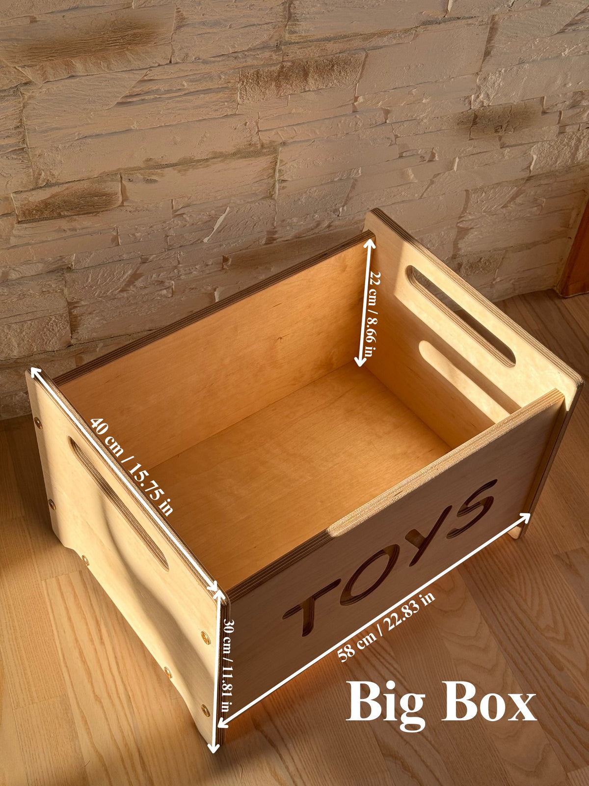Wooden Toy Box - Montessori Nursery Storage