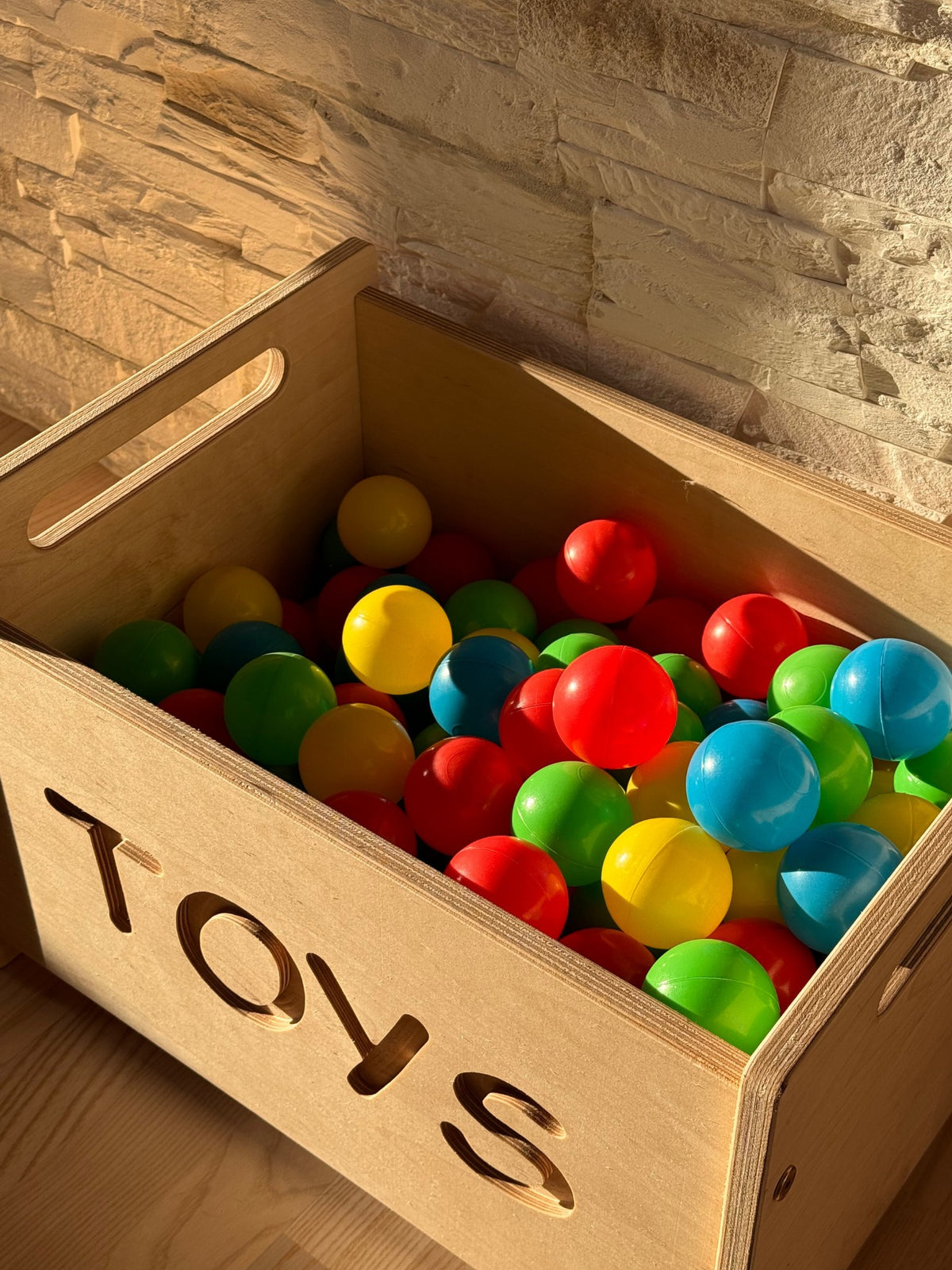 Wooden Toy Box - Montessori Nursery Storage